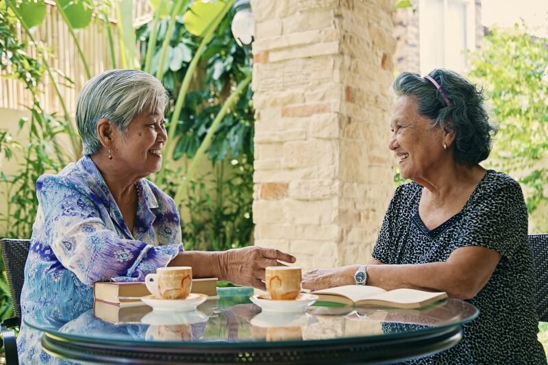 Senior Women Having Coffee Raintree Care Services Senior Residences